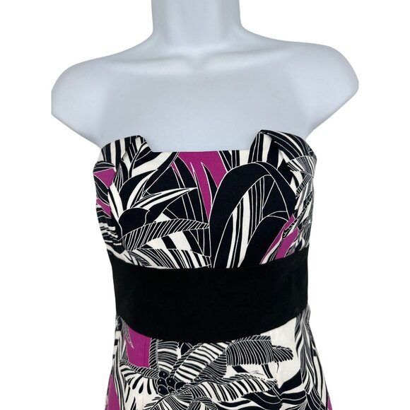 Trina Turk Telma Orchid Purple Cocktail Resort Strapless Dress Size 0 - Picture 2 of 11